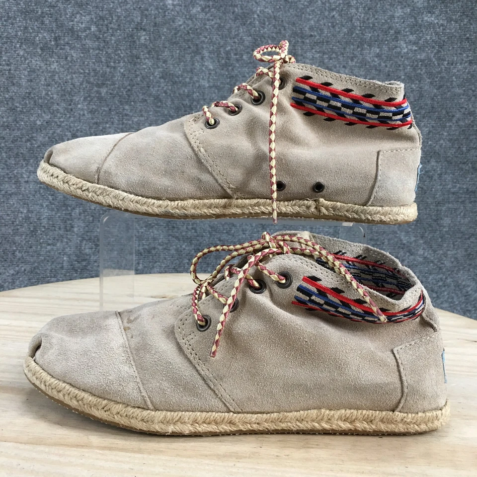 Toms Botas Mujer 8 Alpargatas Planas Con Cordones Desierto Chukka 311211 Marrón Gamuza Foto 2 de 4