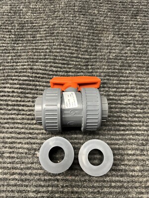 Gf Piping Systems 161375003 3/4'' Socket Pvc Ball Valve Inline True Union