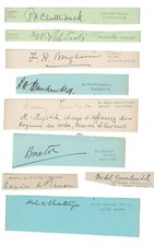 13 Diplomats & Ambassadors Signed Cuts Early 1900s British / Autographed