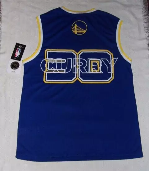 Golden State Warriors NBA Jersey Stephen Curry #30 T- Shirt Mens Sz L Blue  NWT