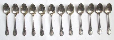 Vtg Christofle 12 x Teaspoon Set MARLY Shell Silverplate Stainless Flatware - Bild 1 von 4