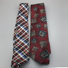 Christian Dior Vintage Leaf Print Tie Made in USA With Bonus Tie