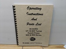 Prensa perforadora Di-Acro VT-19 N/C Inst. Manual y piezas series 903 y 906