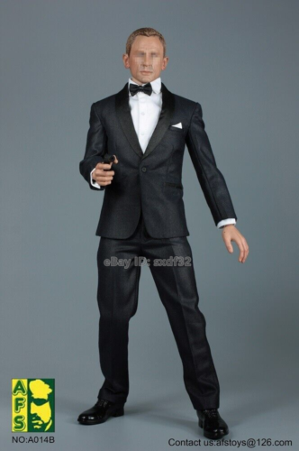 1/6 AFS A014 Black British Royal Agent Suit For 12''  Figure Body Narrow Shoulde - Picture 1 of 8