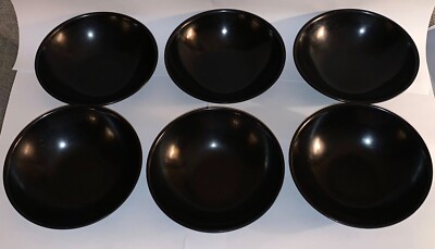 Vintage Vollrath Black Melamine Salad Bowls 6'' Diameter (Set of 6)