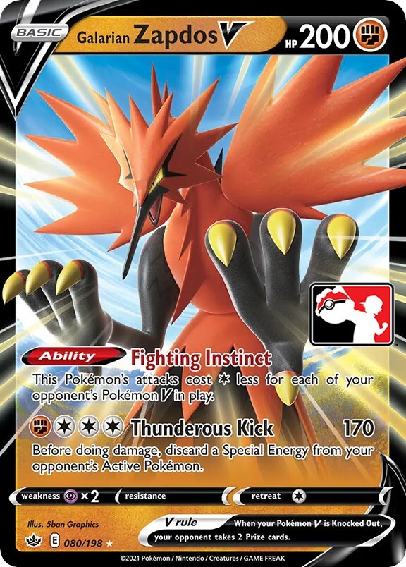 Galarian Zapdos V 080/198 Prize Pack Series Cards - 1 of 1