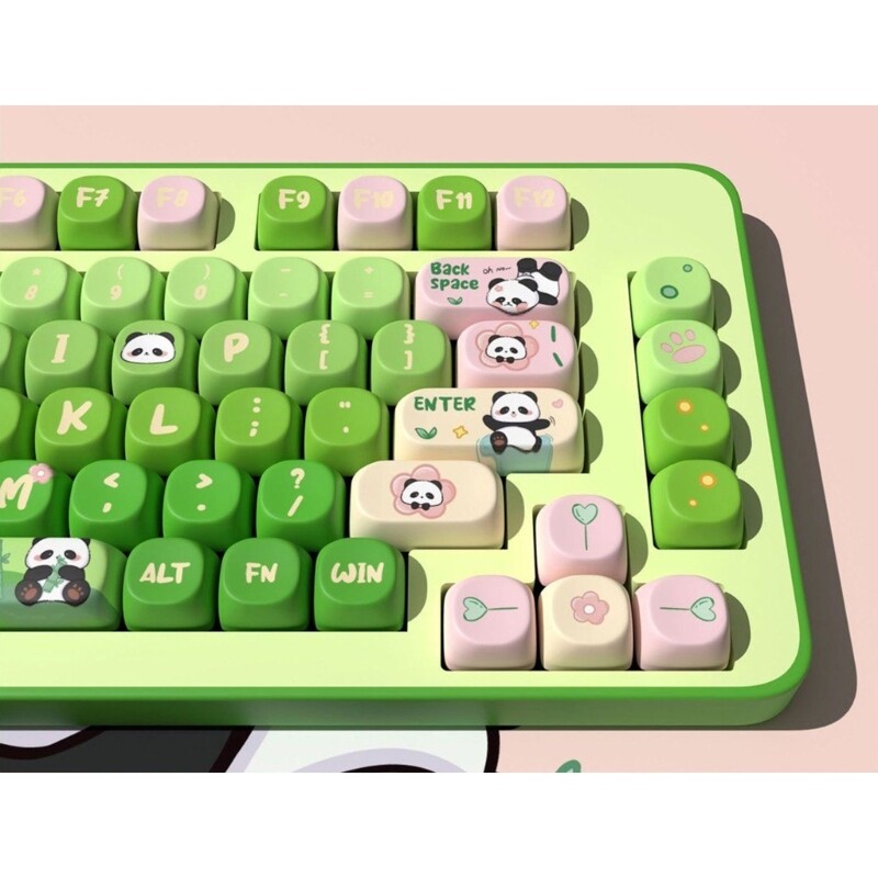 Mechanical Keyboard Keycaps 131keys PBT Material MOA Colorful Candy Bear Theme