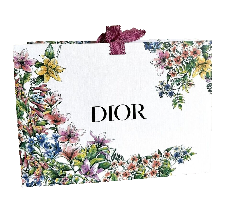 DIOR Gift Bag Floral Print Ribbon Collapsible 9.5 display picture 3