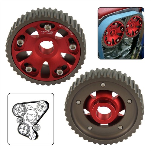 2ST Einstellbare Nockenwellenräder Für 93–01 Honda Prelude H22 DOHC VTEC Rot - Picture 2 of 9