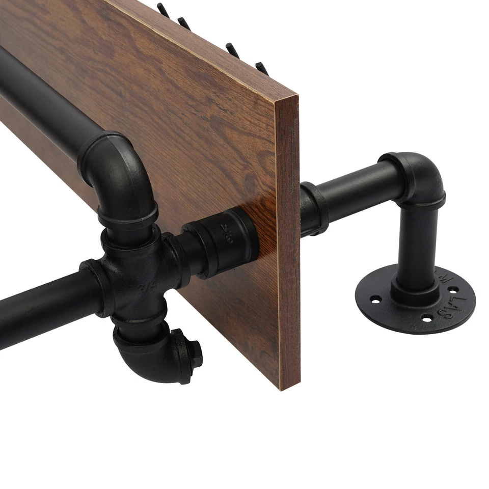 Промышленная трубная полка винный стеллаж бар полки настенный держатель для винных чашек бутылок - Изображение 4 из 4