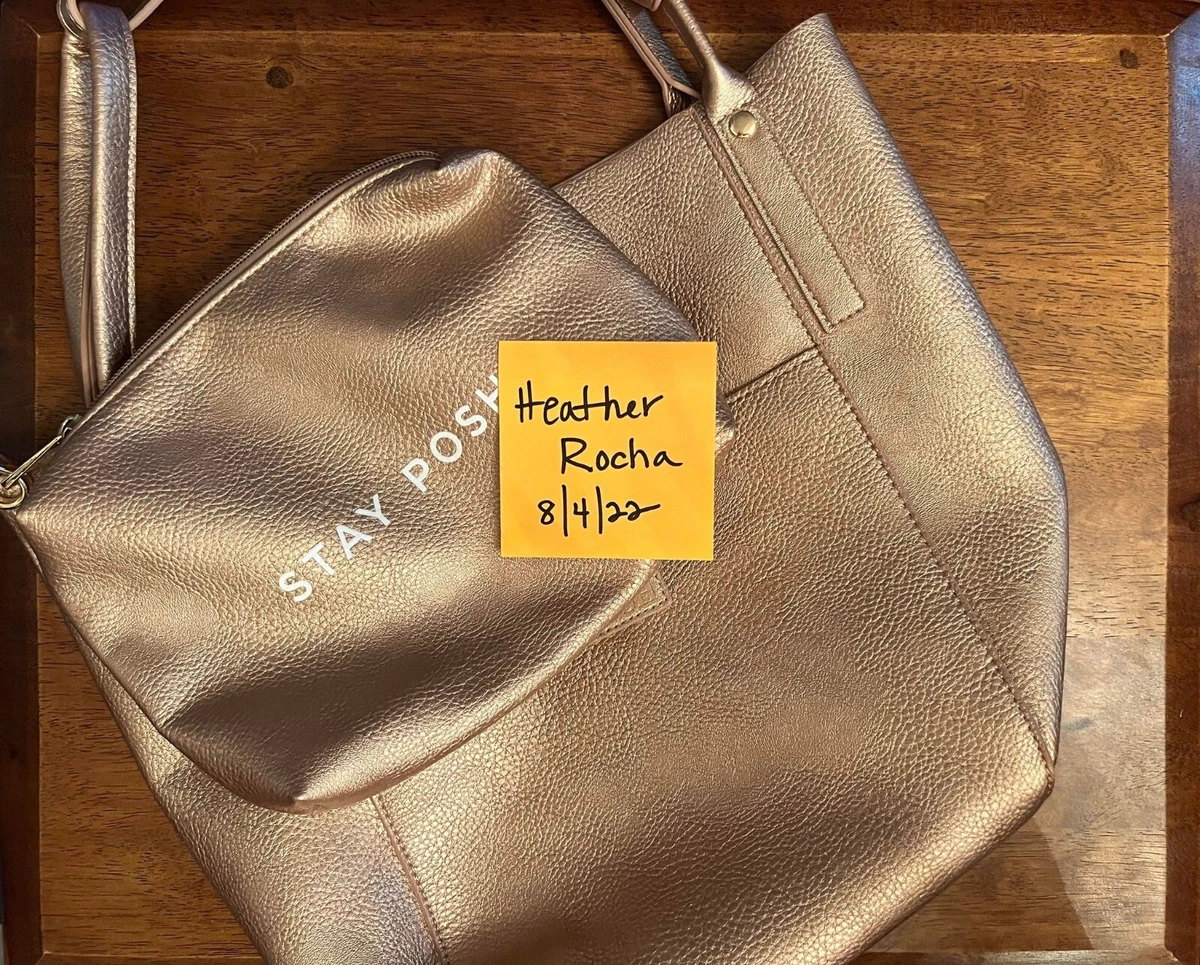 Posh Gold Purse with Pouch Leather Brand New