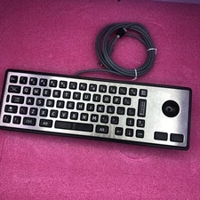 Industrial Panel Mount Keyboard w/ Trackball Vandal Resistant