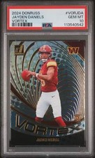 Graded 2024 Panini Donruss Jayden Daniels #VORJDA Vortex RC Football Card PSA 10