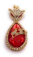 Gatto Leopardo Oro Nero Rosso Cristallo Glitter Strass Funny Chiavetta USB