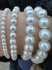 Pulsera de perlas cultivadas con cierre de plata 925 real para hombres mujeres 4-10 mm toda la longitud