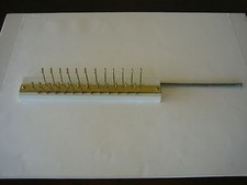 Vintage 1980's Wood  Brass Sliding Retractable Folding Tie Rack Belt Organizer