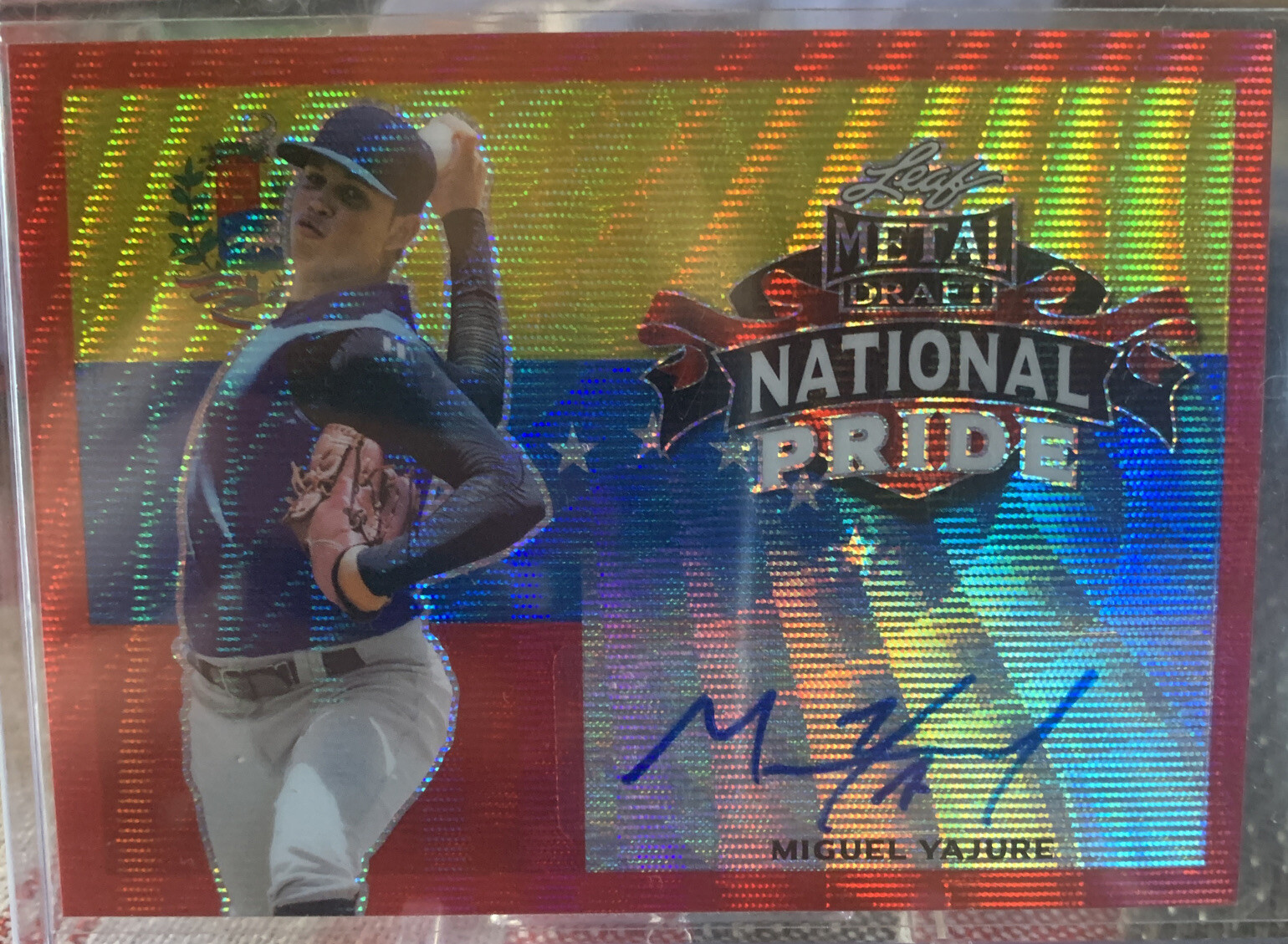 2020 MIGUEL YAJURE RC AUTO NATIONAL PRIDE Gold/Red/Blue Wave Refractor /3!!🔥