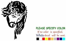 Jesus Face Religious Vinyl Decal Sticker Car Window Bumper Wall Laptop 12"