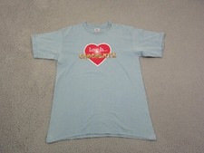 Vintage Love is Chocolate Shirt Adult Medium Blue Made in USA Tee Mens