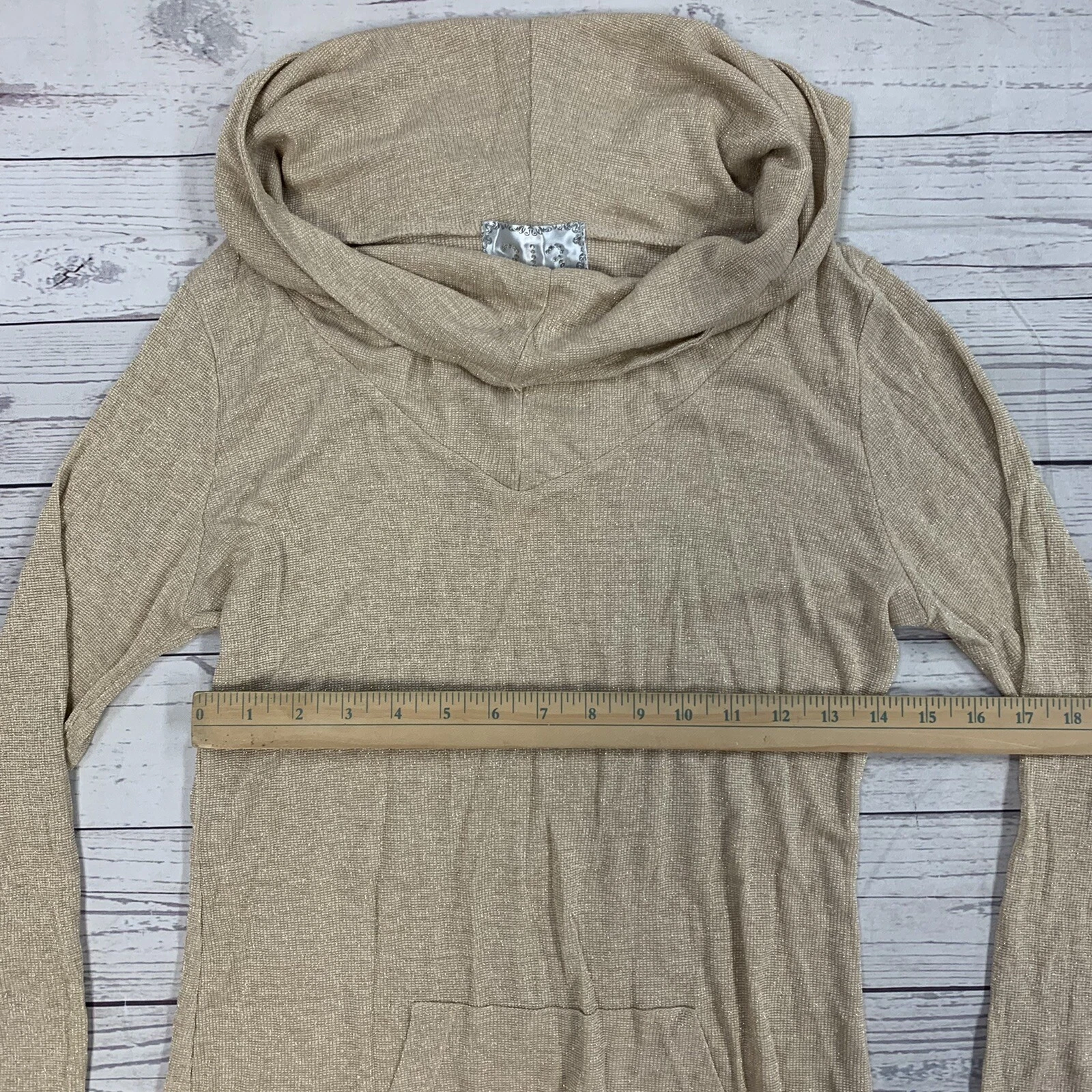 OFF WHITE Felpa con cappuccio leggera 213 donna avorio scintillante taglia large