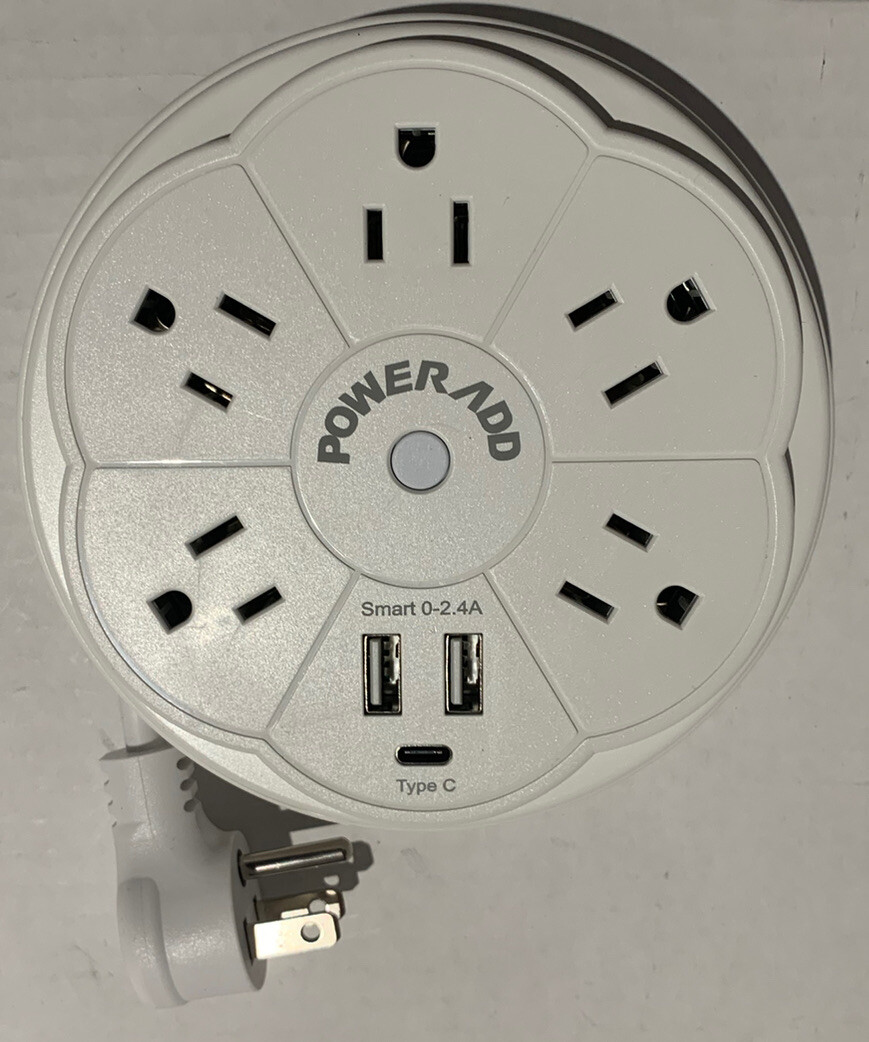 5 Outlet Power Strip with 2 USB