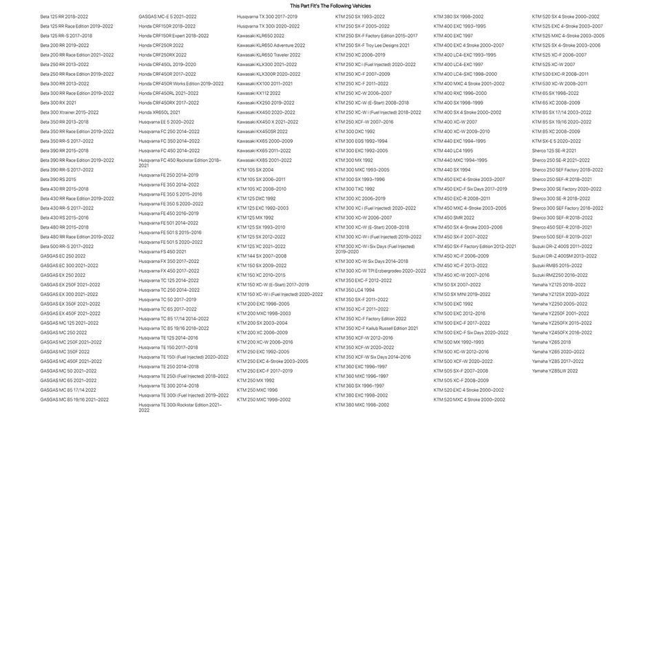 Medidor de nitrógeno Race Tech para KTM 65 SX 1998-2022 Foto 2 de 2