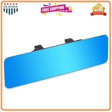 12in Anti Glare Panoramic Rearview Mirror Wide Angle Flat Clip On Interior Mi...