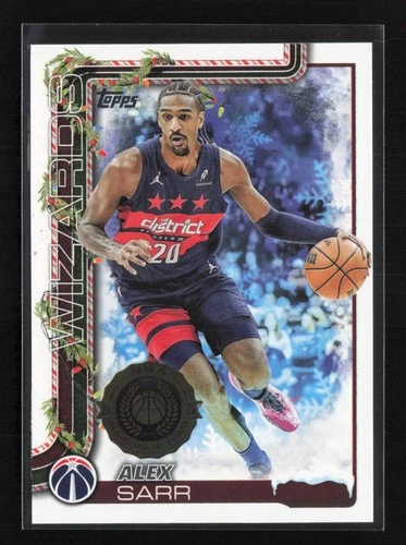 2025-26 Topps Holiday #SSV-GA Alex Sarr SSP Snow Photo Variation Wizards