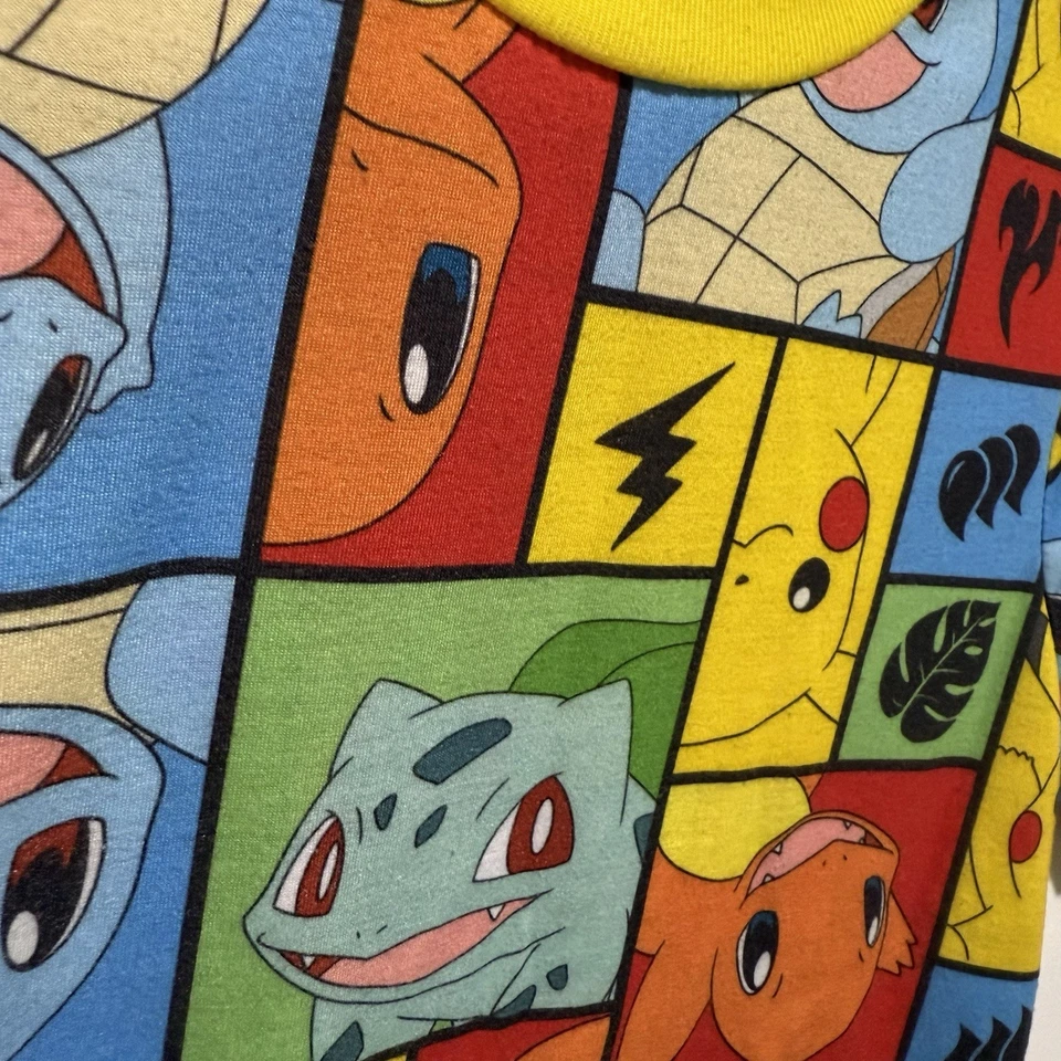 2 Pokemon Shirt Kids Medium Black Pikachu St Patrick's Day & Yellow Multi Image - Image 4 of 4