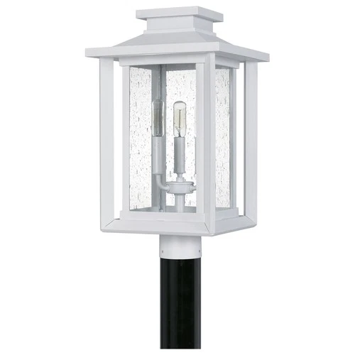Wakefield 3-Light Outdoor Post Mount in Matte White - Picture 2 of 7