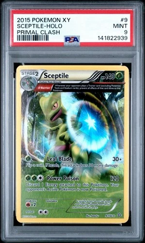 PSA 9 MINT Sceptile Primal Clash Full Art Holo XY 2015 Pokemon 9/160