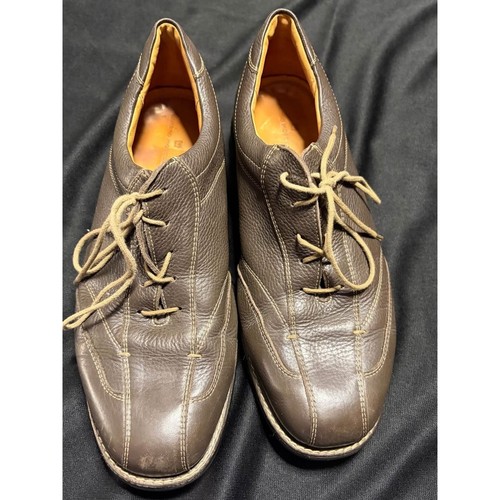 Sandro Moscoloni Brown Pebbled Leather Oxford Shoes Men's 9M Made Brazil