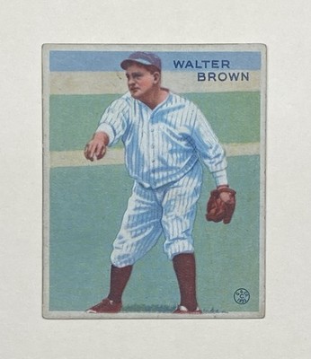 1933 Goudey 192 Walter Brown VG No Creases