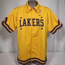 VTG Los Angeles Lakers 1957 NIKE Retro Rewind Gold Warm Up Jersey Women's LARGE
