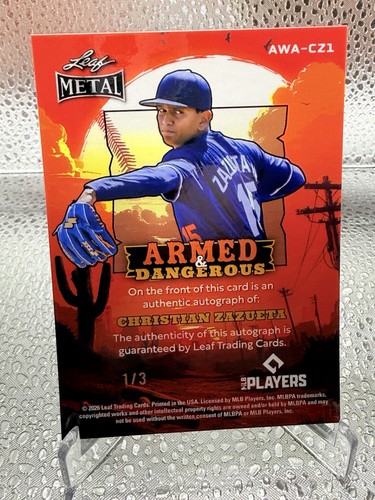 2026 Leaf Metal Baseball Christian Zazueta Auto /3 - Picture 2 of 2