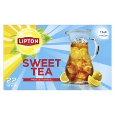 Lipton Southern Sweet Black Tea Bags Gallon Size 22-Count Zero 22