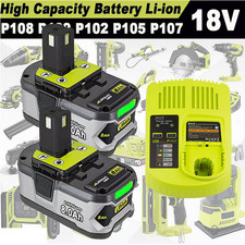 8.0Ah For RYOBI P108 18V Lithium-Ion High Capacity Battery 18 Volt For One Plus