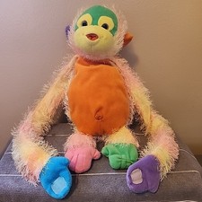 Rainbow Orangutan Monkey Plush Hook Loop Hands Stuffed Animal Toy