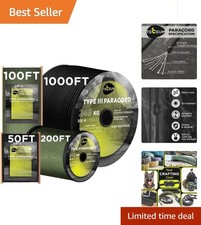5/32" Paracord Rope - 100ft in Black, Multi-Purpose for Survival Gear