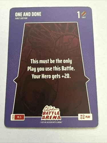2026 BO JACKSON BATTLE ARENA ONE AND DONE 1ST EDITION PLAY CARD SP PL-5 BOBA