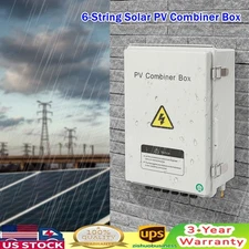 6 String Solar PV Combiner Box 63A Circuit Breaker Junction Box for Solar Panels