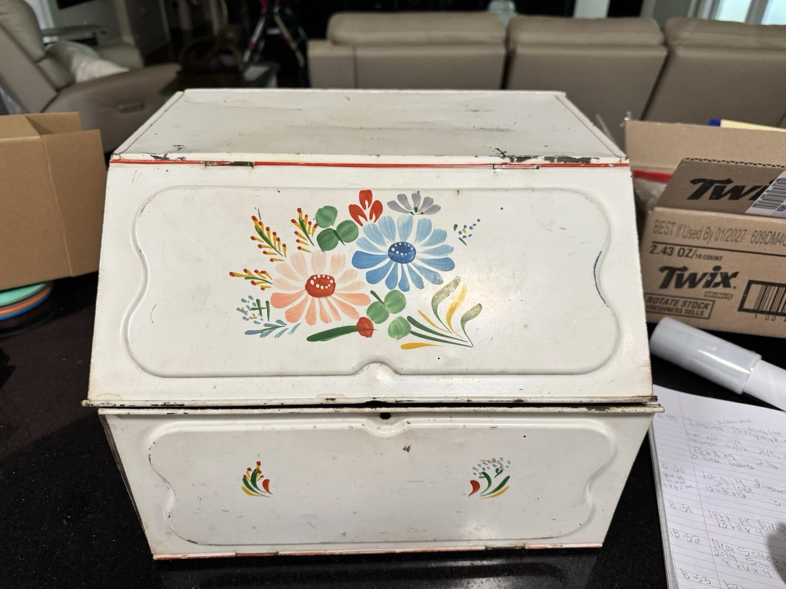 Antique 1950’s Ransburg Hand Painted Bread Box - 2 Tier
Opens in a new window or tab