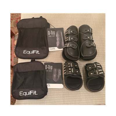 EquiFit D-Teq Tendon/Fetlock Boots Set Front & Hind Black Medium