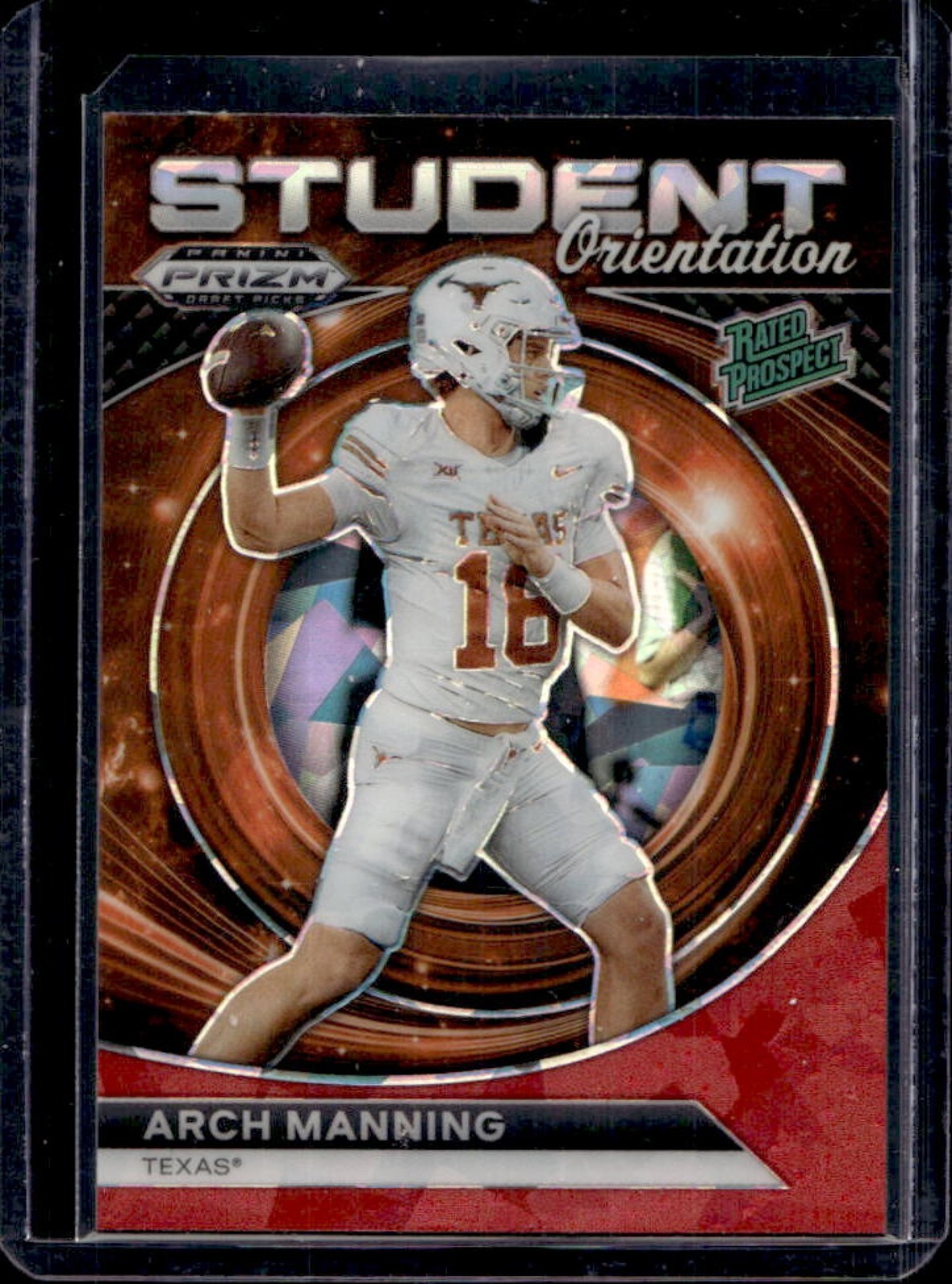 2024 Prizm Draft Arch Manning Student Orientation Red Ice Rated Prospect #SO-AM