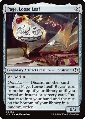 Page, Loose Leaf Secrets of Strixhaven MTG 250 NM
