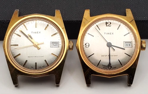 VINTAGE TIMEX SPRITE DATE WATCH MECHANICAL RUNS FOR REPAIR LOT 1978 1980 *READ*
