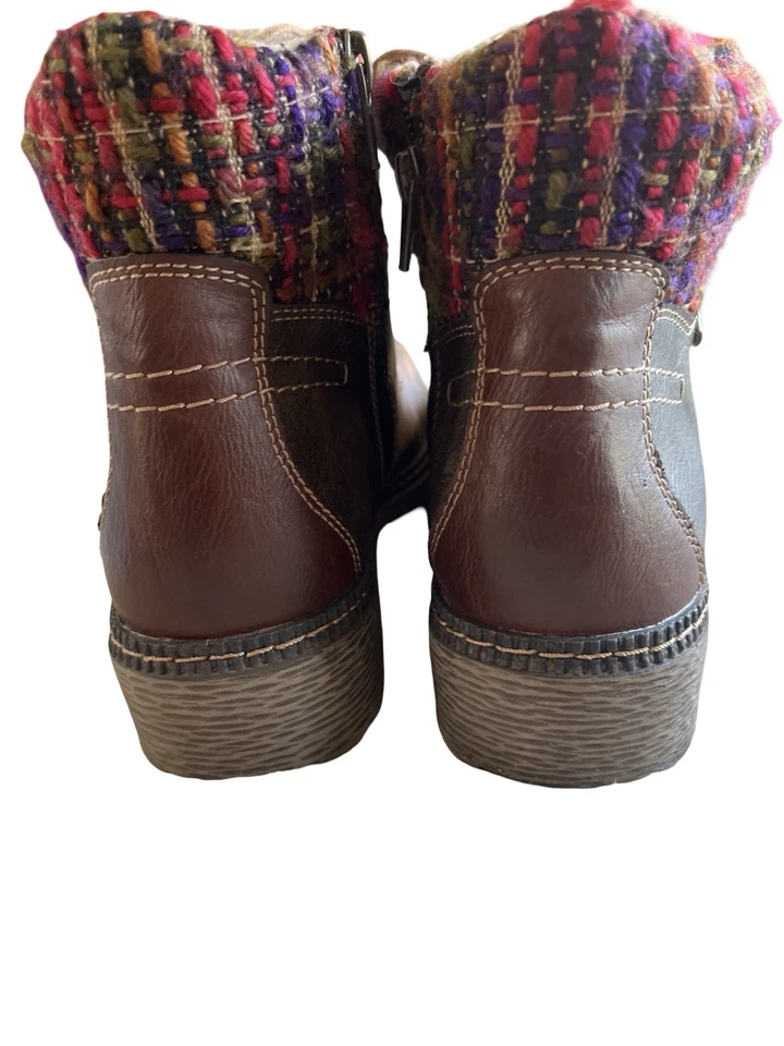 Spring Step Relife Marylee Lace Up Short Boot, Brown Leather, Size 38 (8) - Image 4 of 4