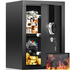 3.0 Cuft Large Biometric Safe Box, Personal Safes for Home Use Fire and Water...