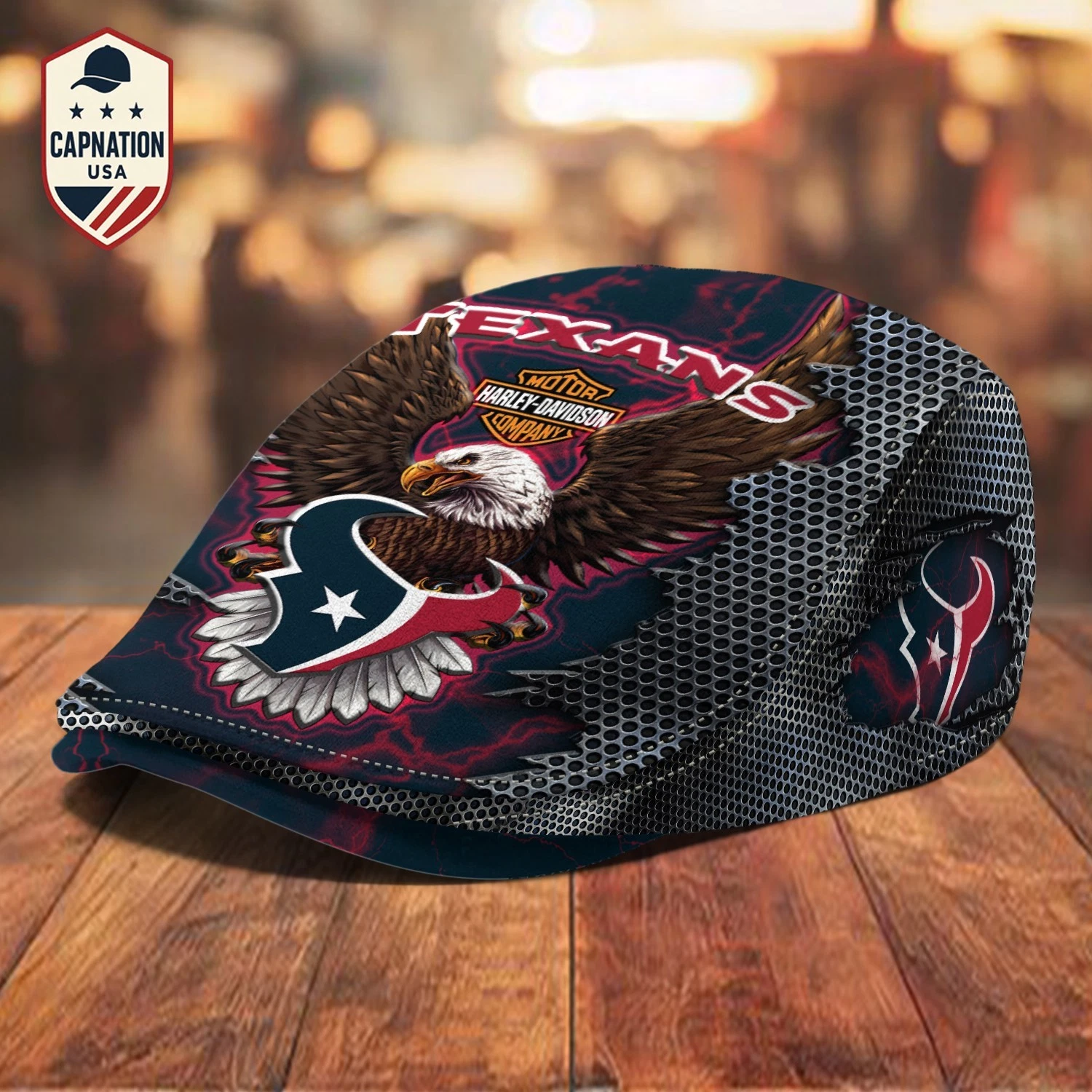 Houston-Texans Jeff Cap H davidson Jeff Cap football Newsboy Cap Flat