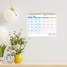 Wall Calendar 2026-2027, 11x8.5 In, 24 Months, Ruled Blocks, Thick Paper